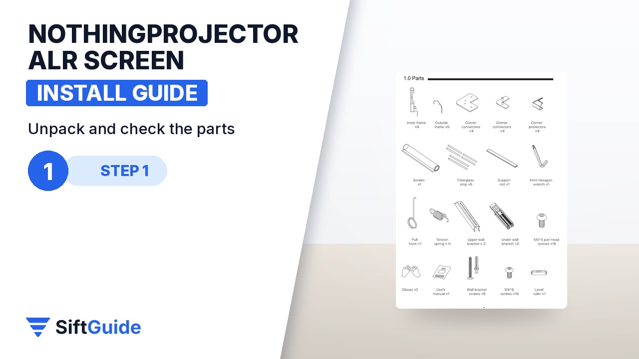Parts diagram from the NothingProjector screen manual