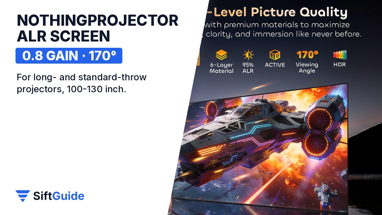 NothingProjector lenticular ALR screen showing a bright, high-contrast picture