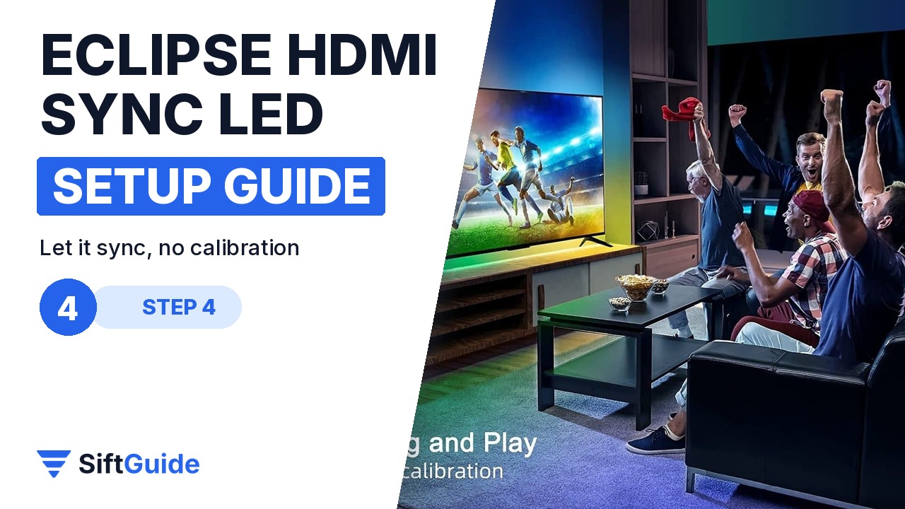 Living room with sports on TV and synced LED backlight
