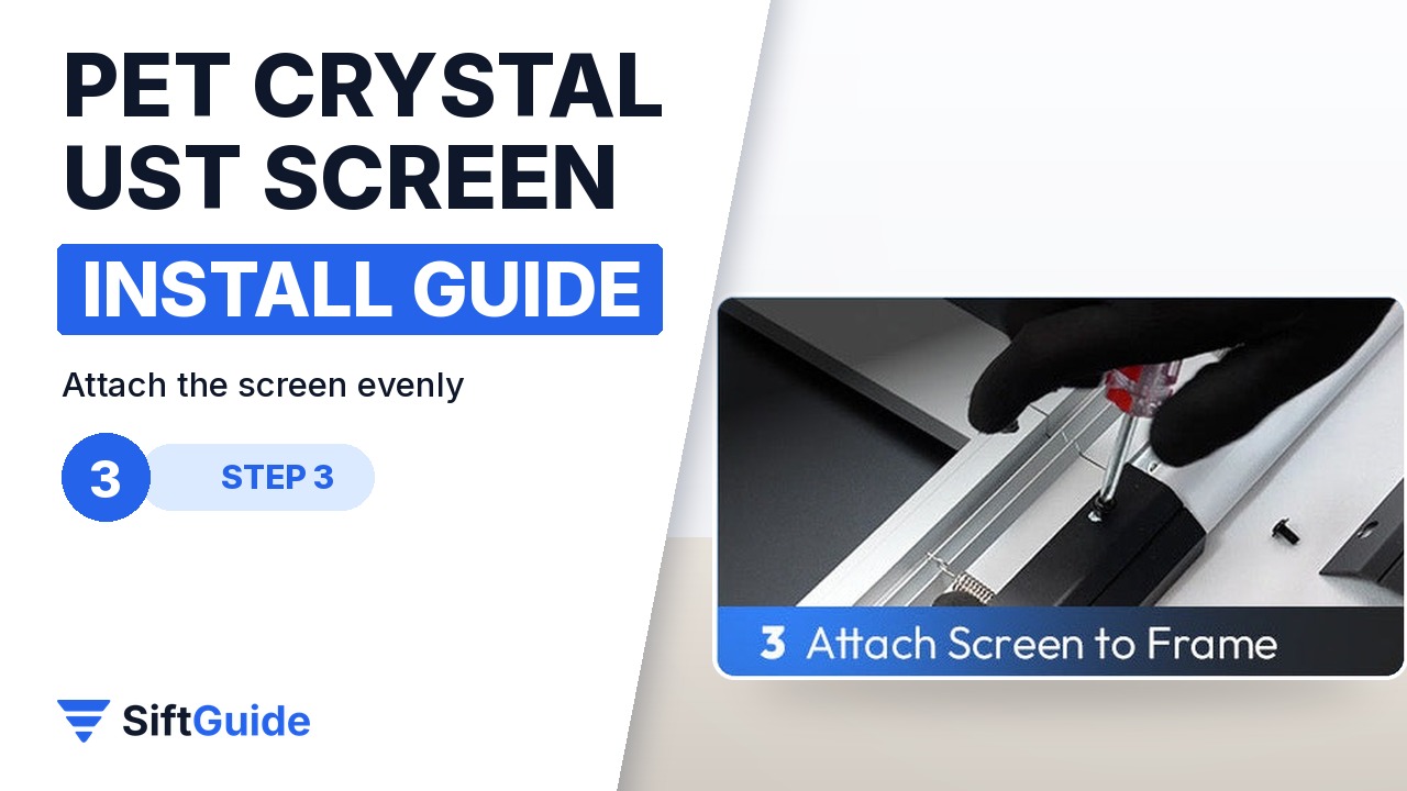Step 3 of the official guide: attach the screen to the frame
