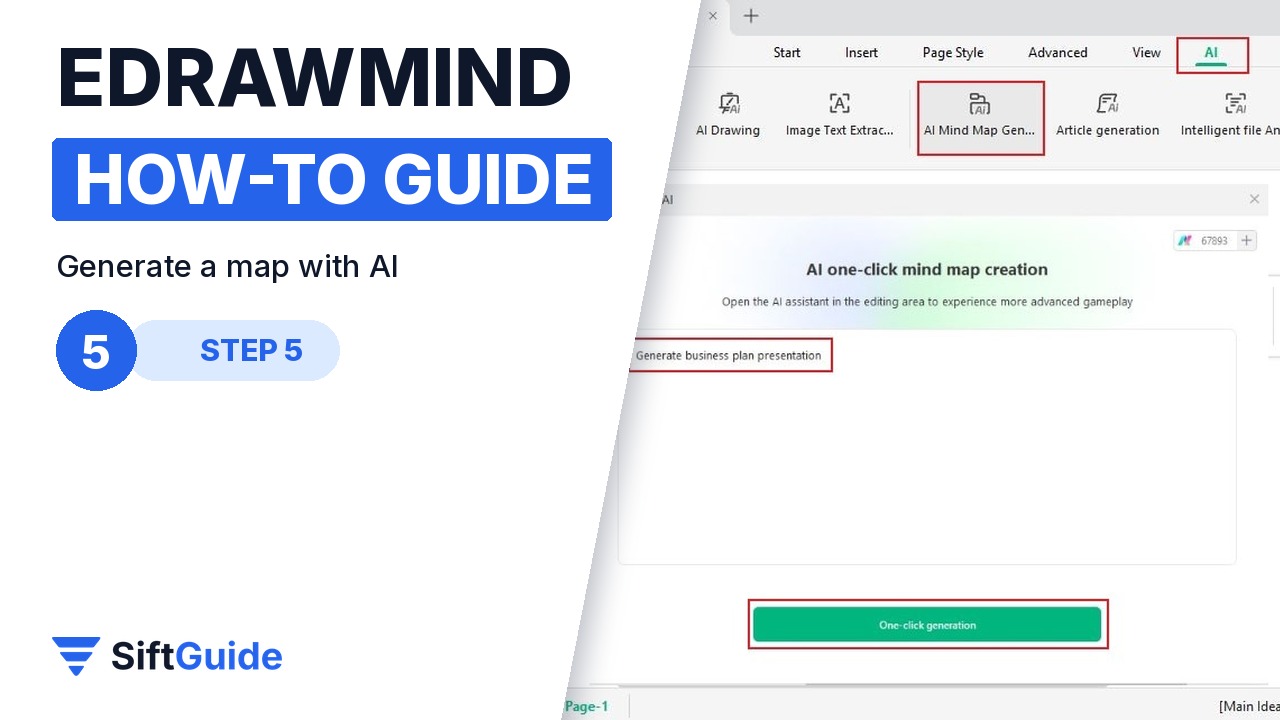 EdrawMind AI one-click mind map generation prompt window