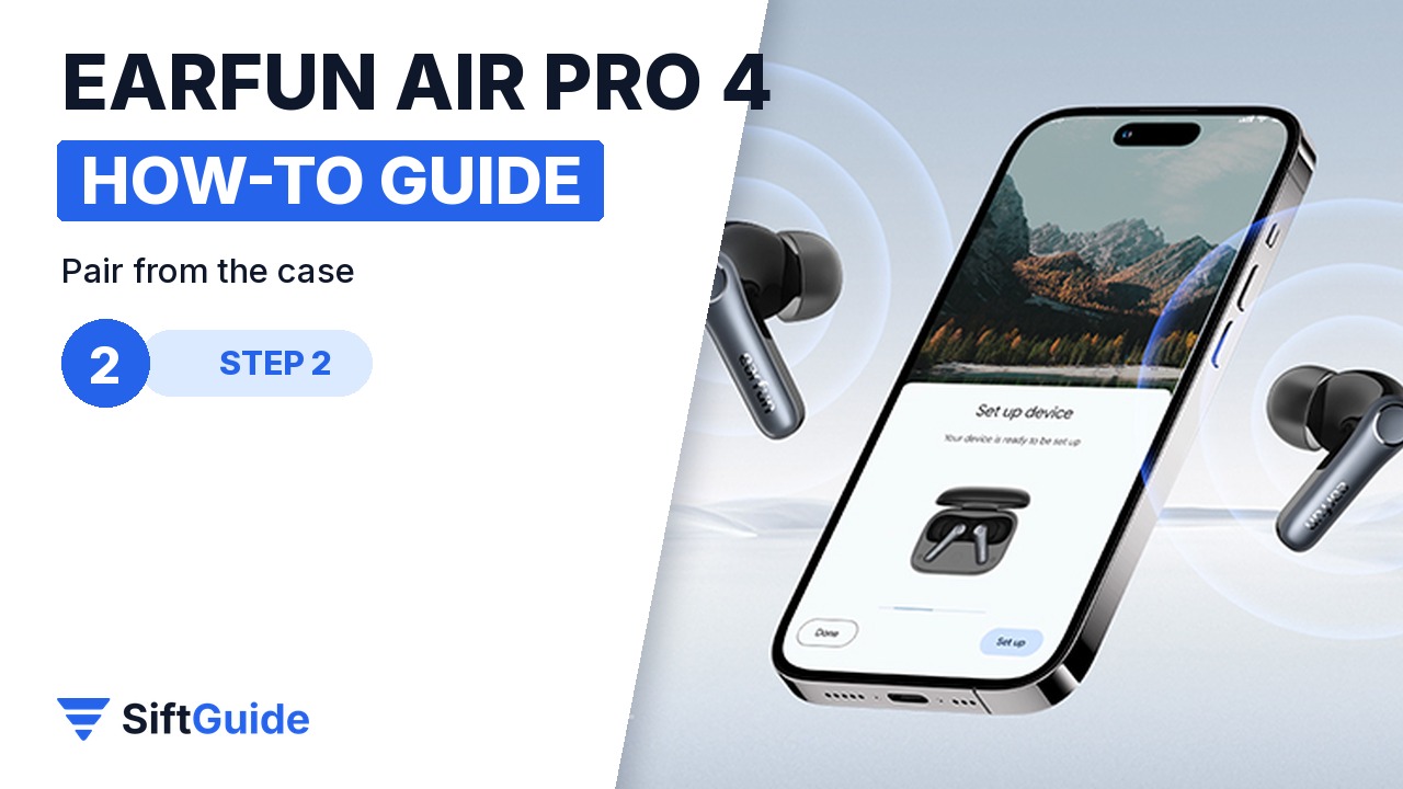 A phone showing the Google Fast Pair pop-up for EarFun Air Pro 4