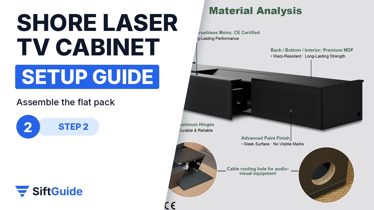 Shore cabinet material analysis with aluminium frame, MDF panels and cable holes
