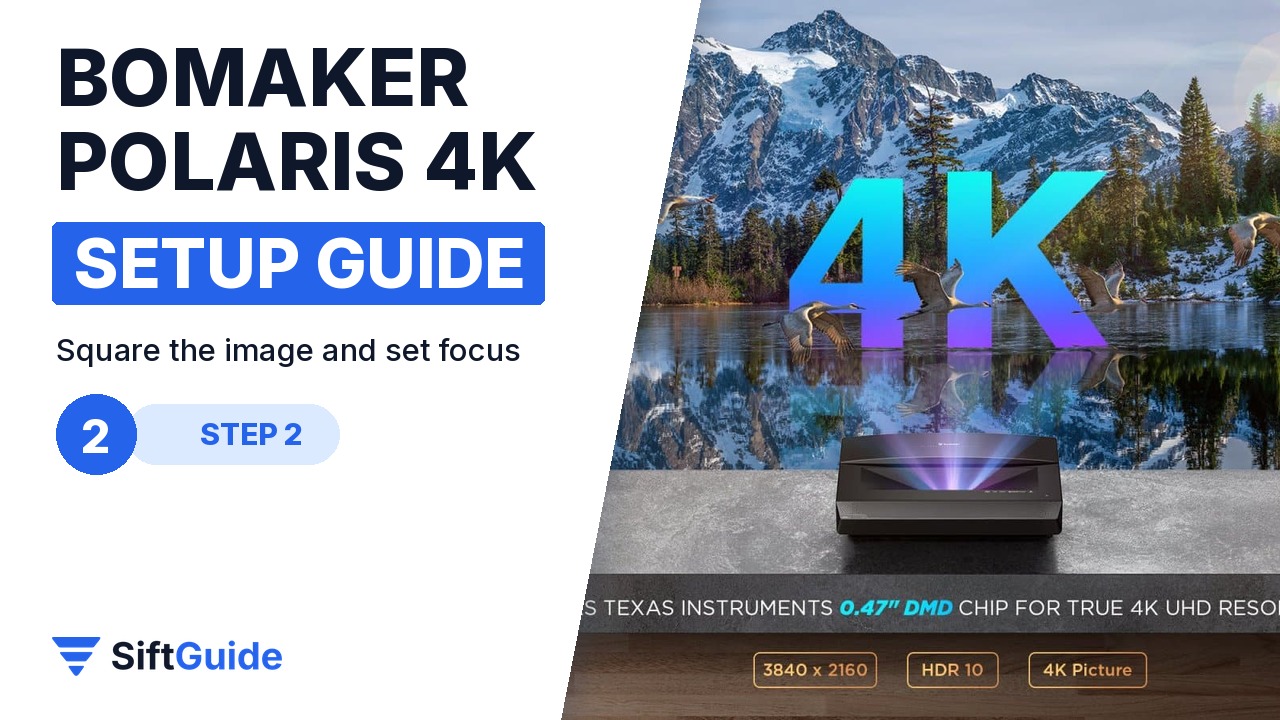 Bomaker Polaris 4K projector with the Texas Instruments 0.47-inch DMD 4K graphic