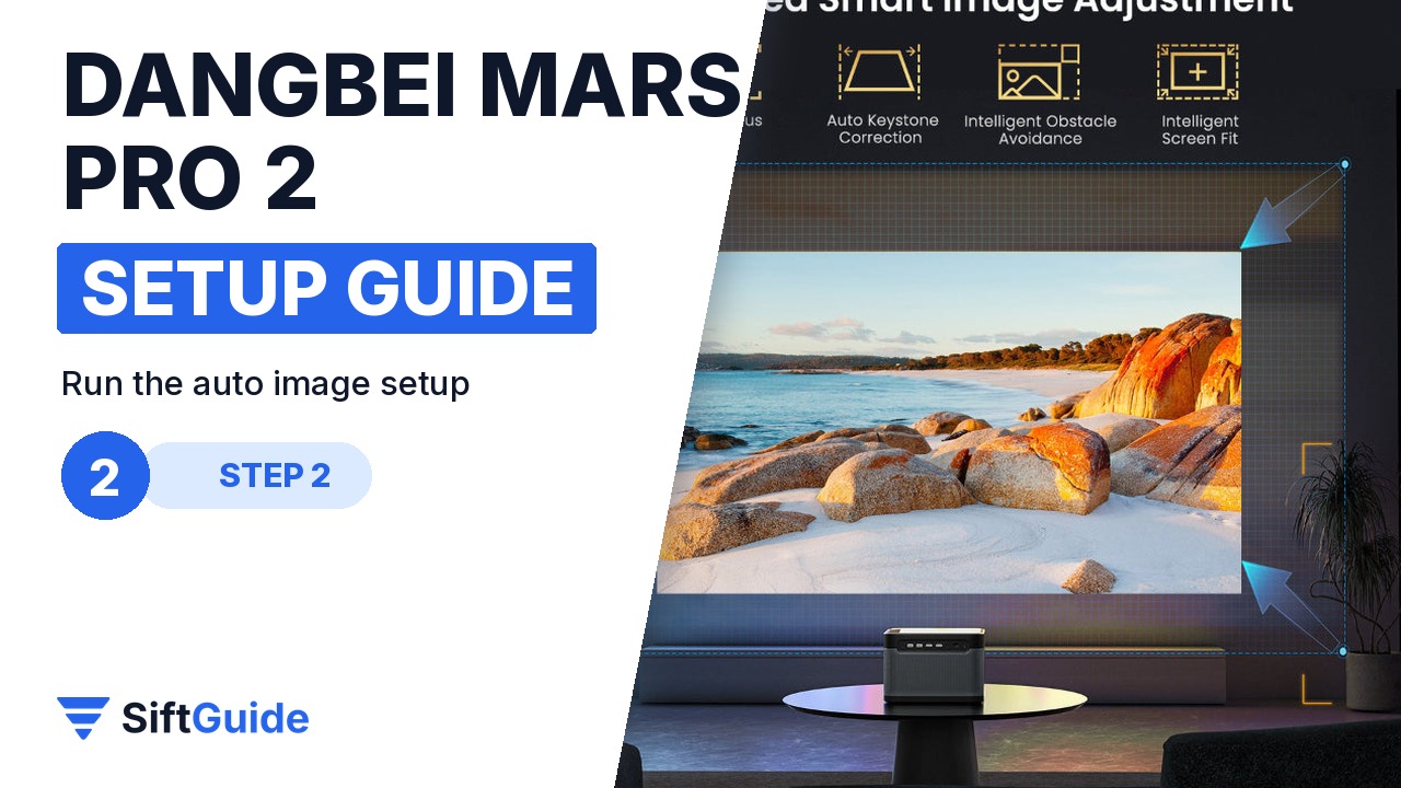 Dangbei Mars Pro 2 smart image adjustment with auto focus, auto keystone, obstacle avoidance and screen fit