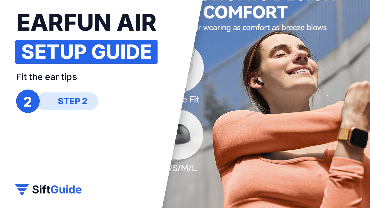 EarFun Air ergonomic fit with XS, S, M and L ear tips