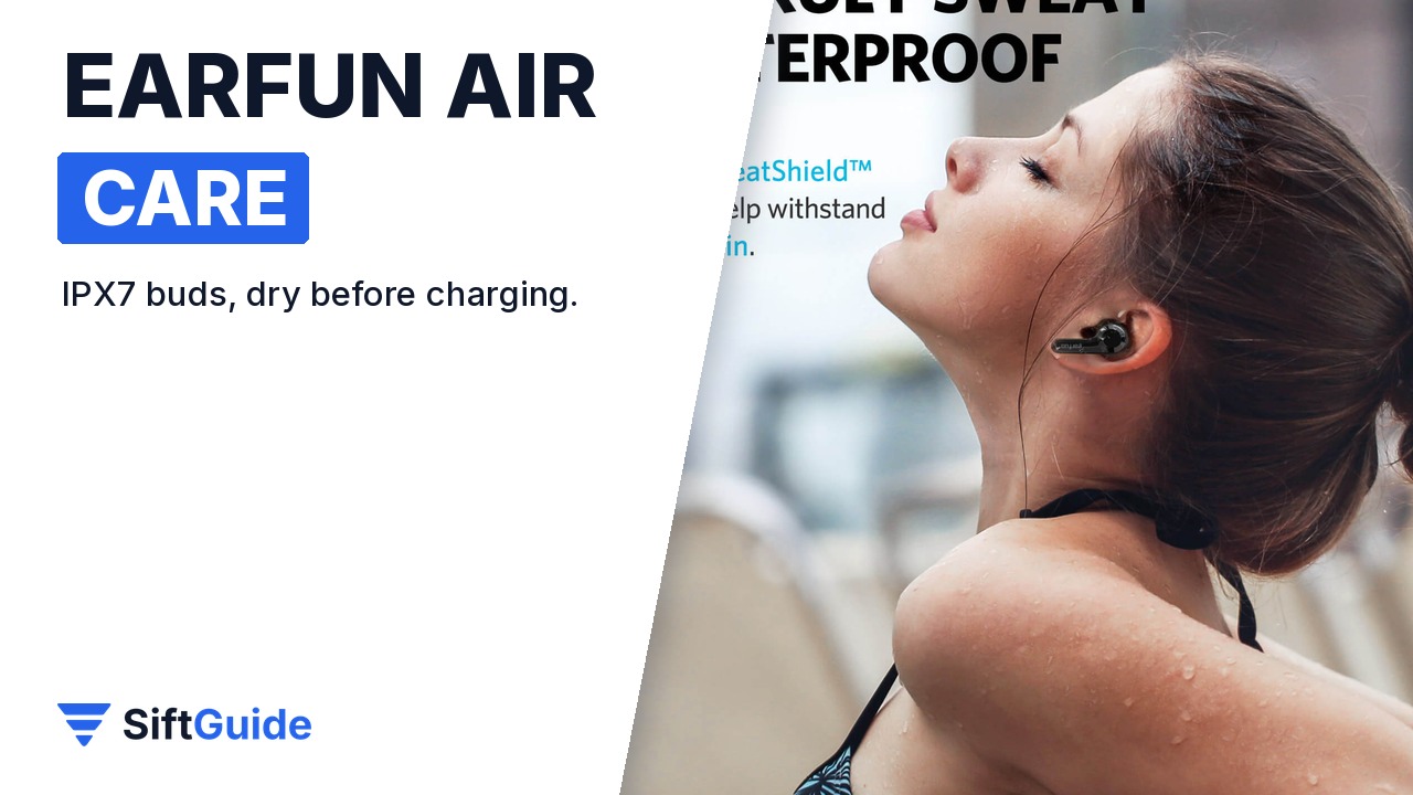 EarFun Air earbuds IPX7 sweat and waterproof