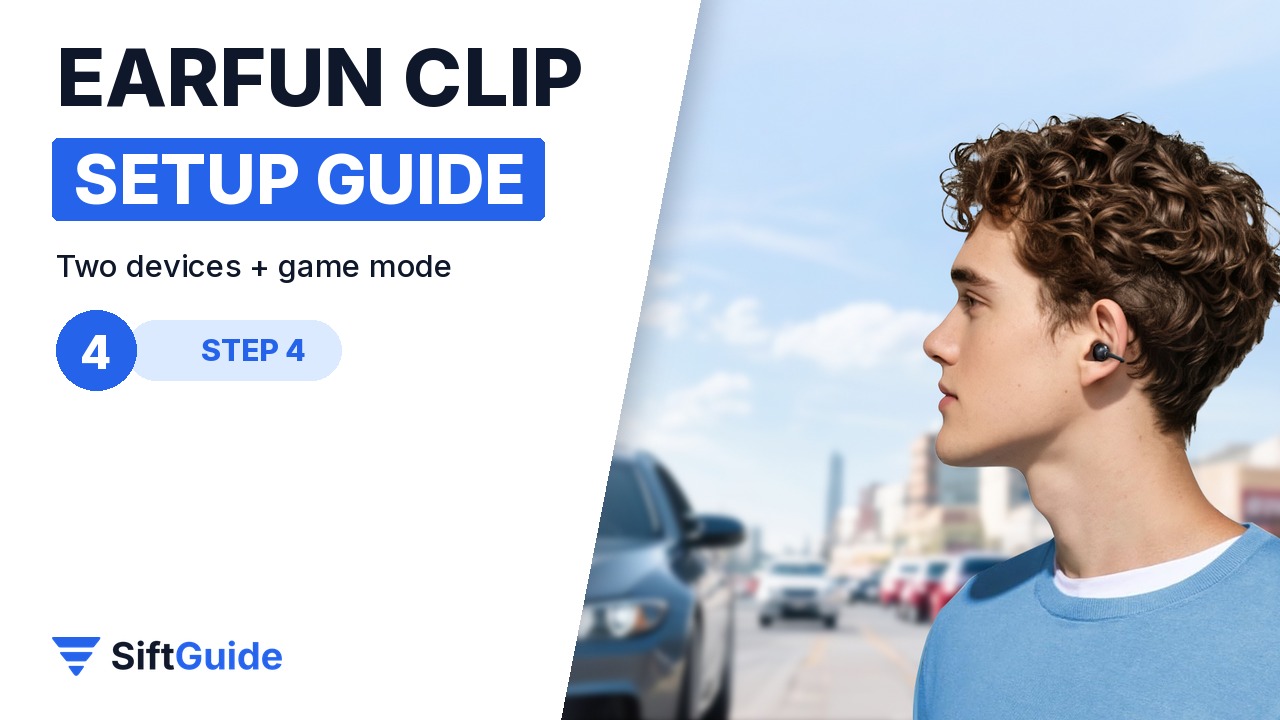 EarFun Clip low-latency game mode while gaming on a phone