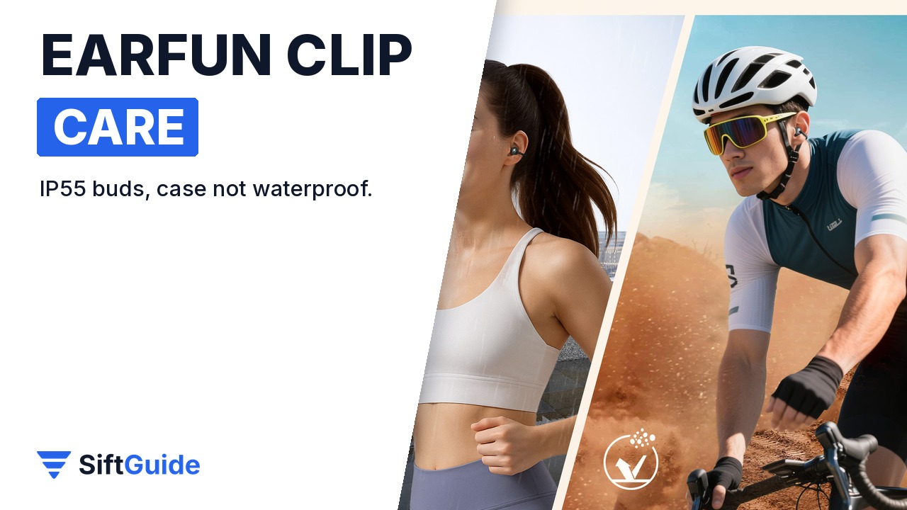 EarFun Clip IP55 water-resistant open-ear earbuds for running and cycling