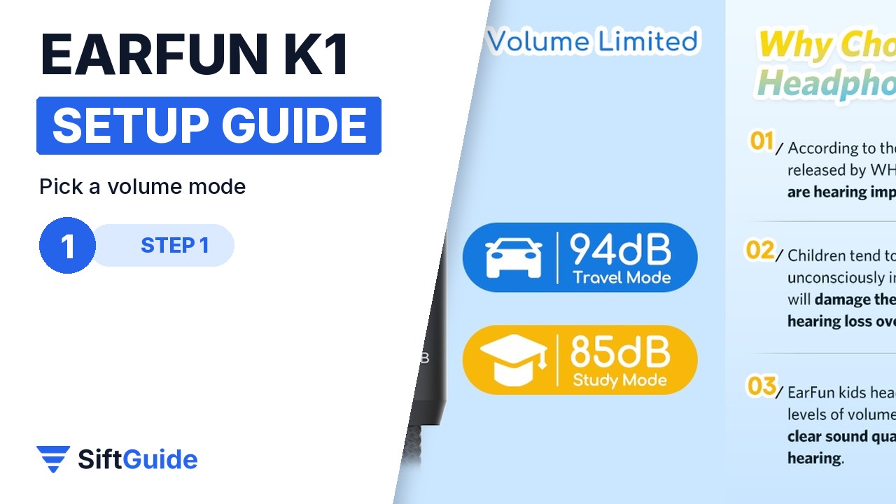 EarFun K1 in-line remote with the 85 dB and 94 dB volume switch