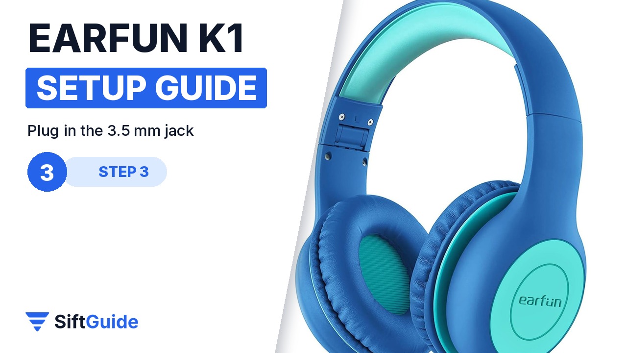 EarFun K1 kids headphones with braided cable and 3.5 mm plug