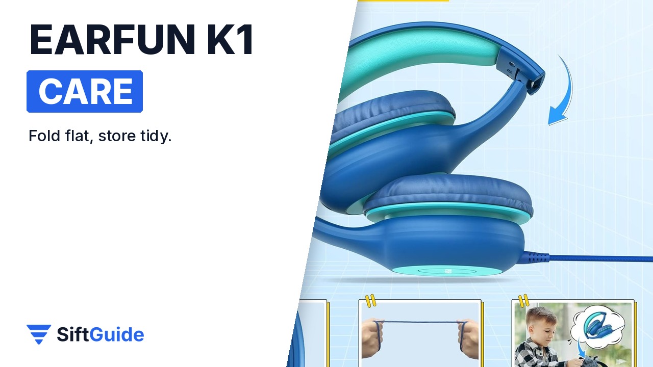 EarFun K1 folded for storage