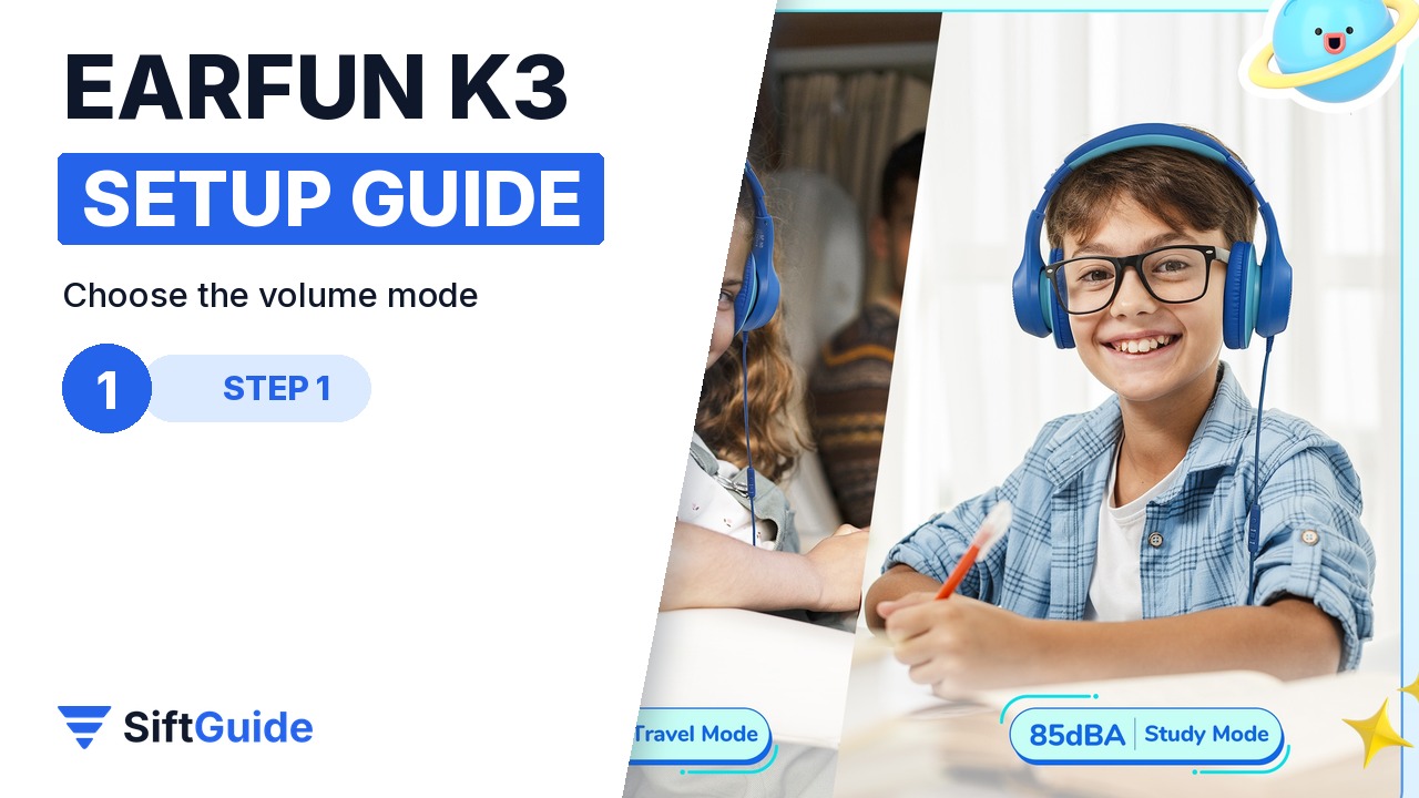 EarFun K3 volume modes: 85 dBA study mode and 94 dBA travel mode