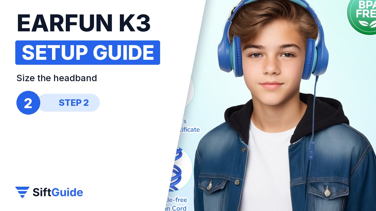 Teenager wearing the EarFun K3 with the headband sized correctly