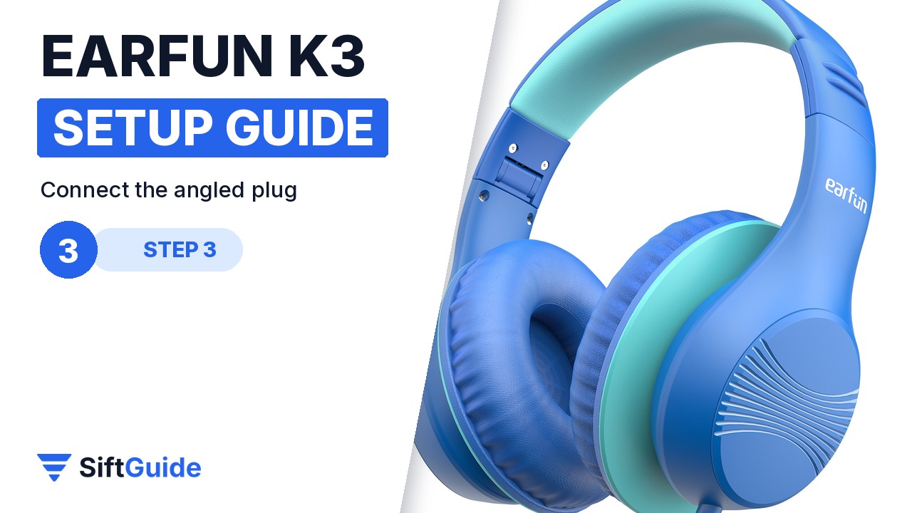 EarFun K3 kids headphones in blue with braided cable