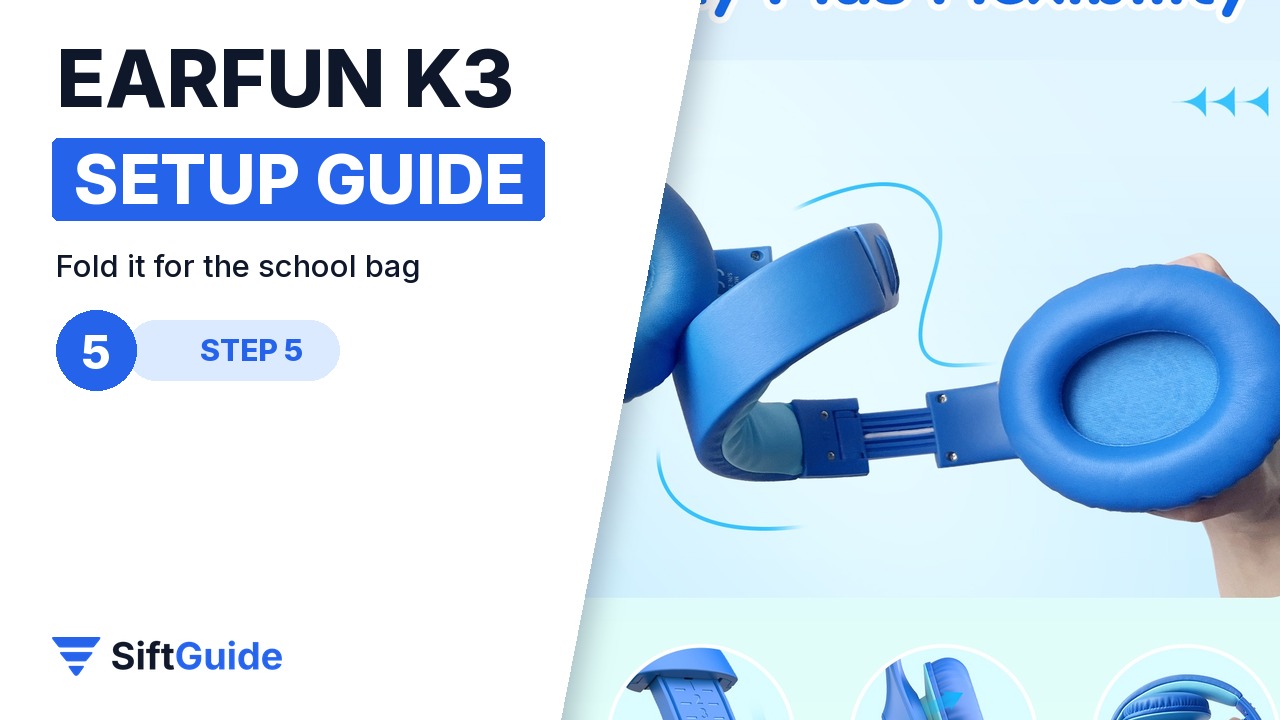 EarFun K3 headband flexing and earcups folding