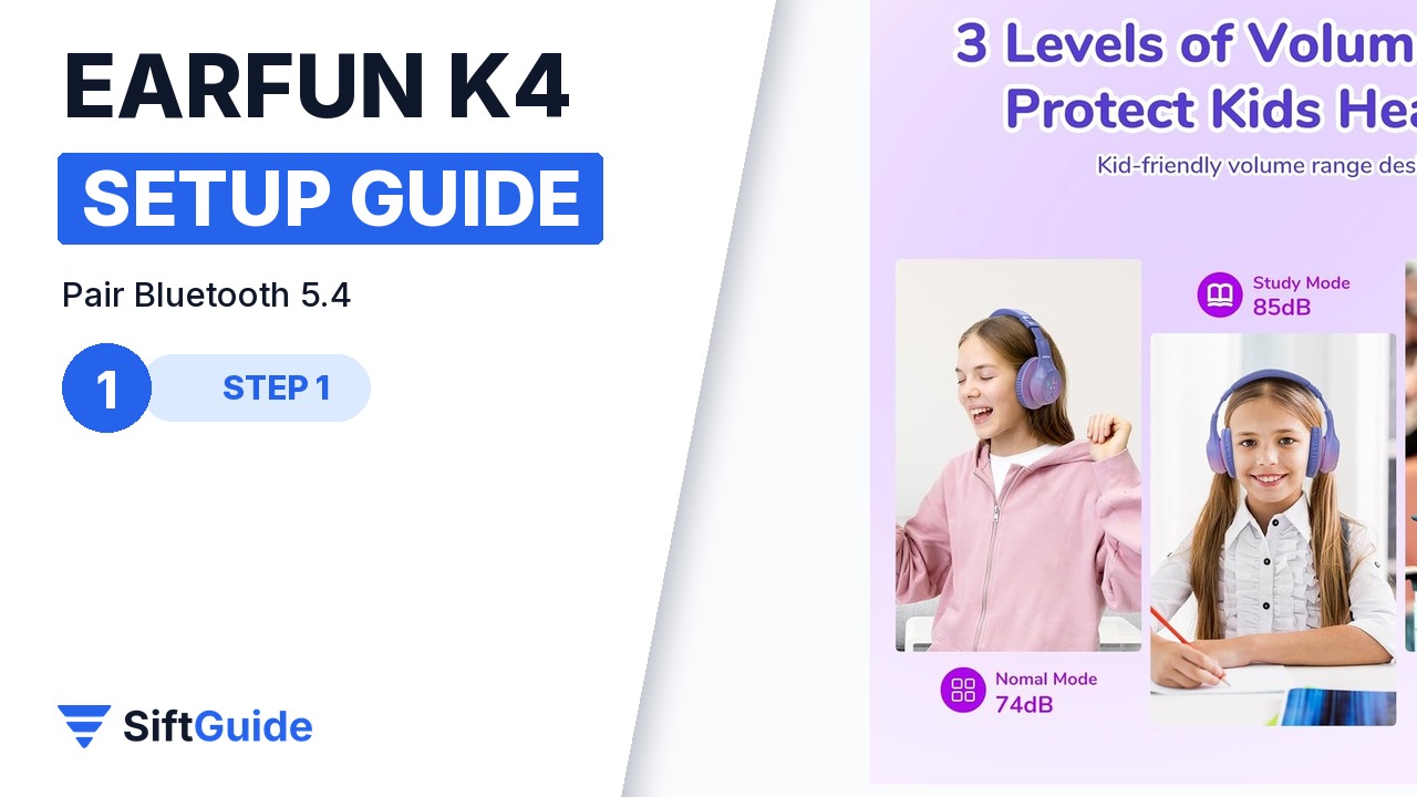 EarFun K4 violet headphones pairing over Bluetooth 5.4