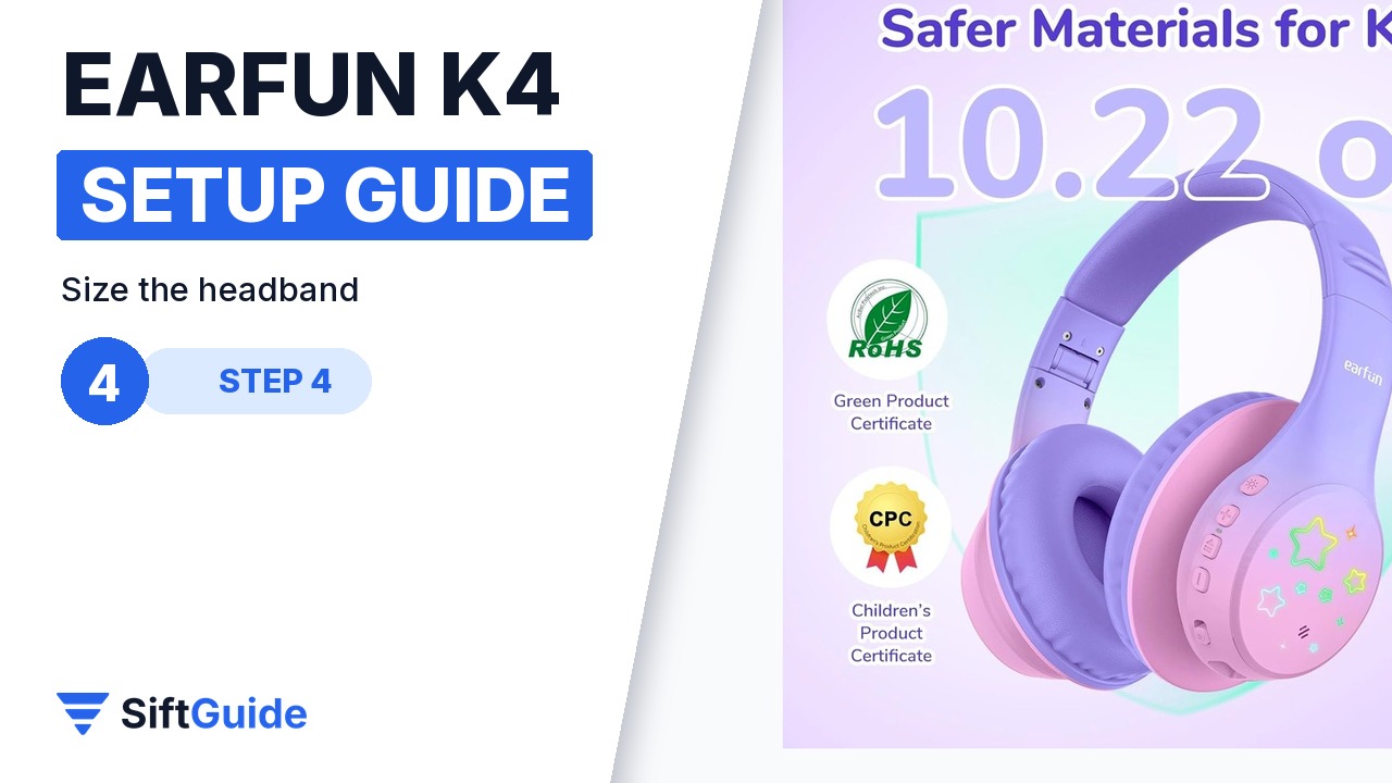 Child wearing EarFun K4 with headband sized correctly