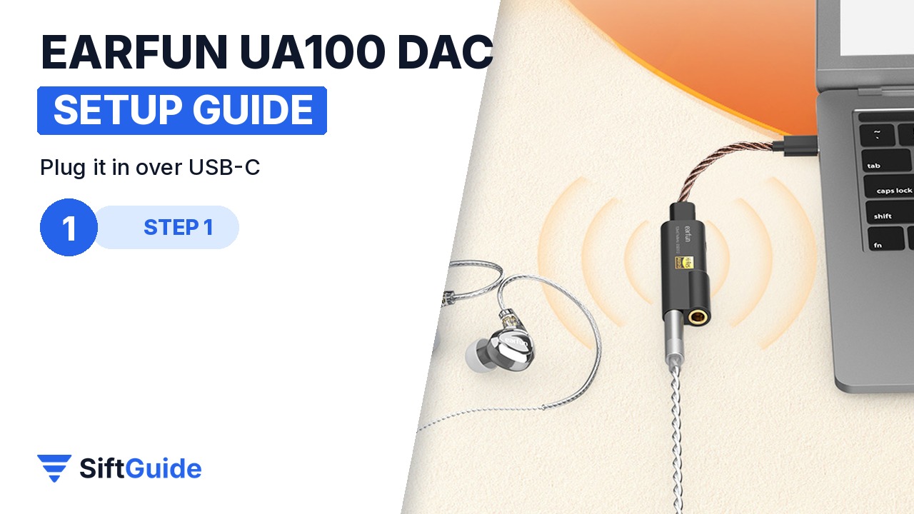 EarFun UA100 connected to a laptop and wired earphones