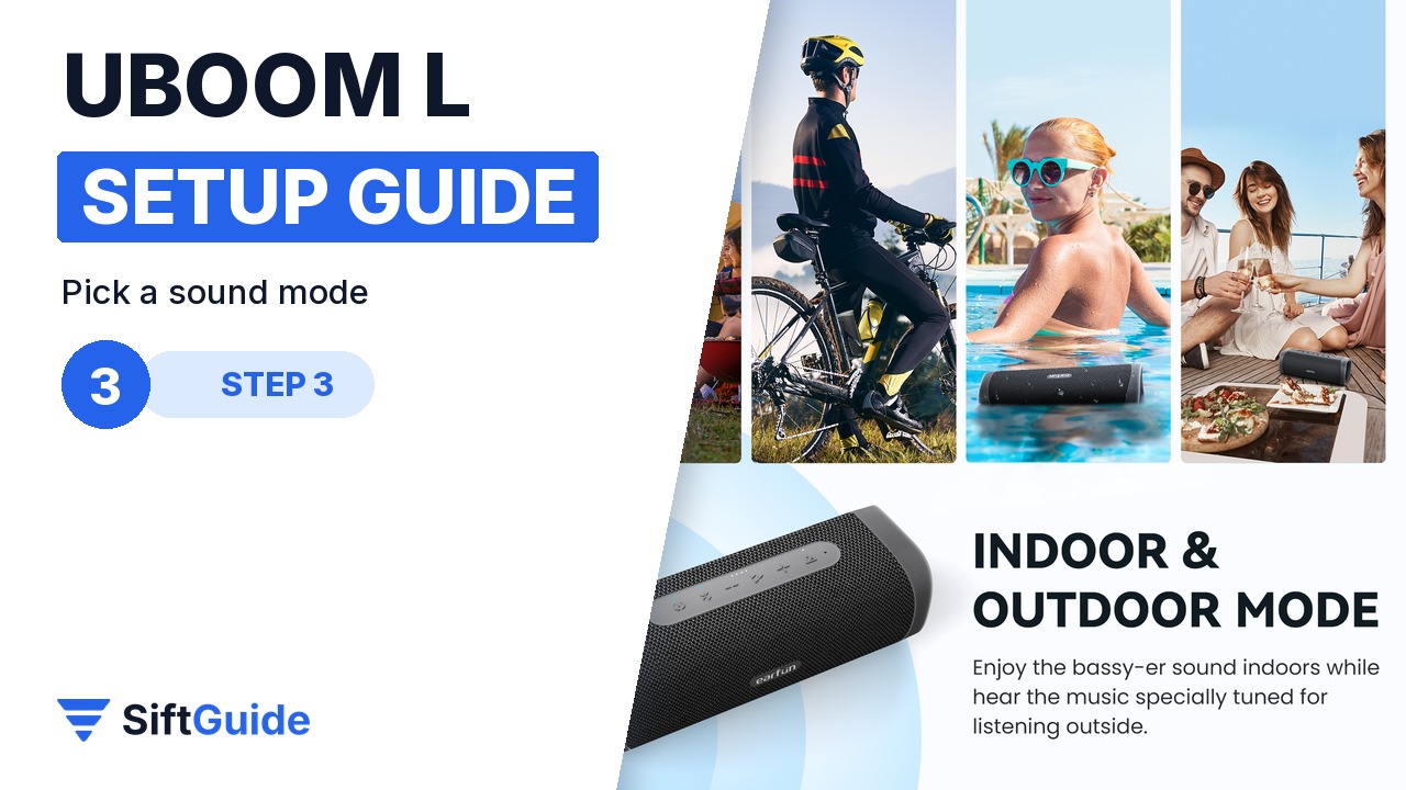 EarFun UBOOM L indoor and outdoor sound modes