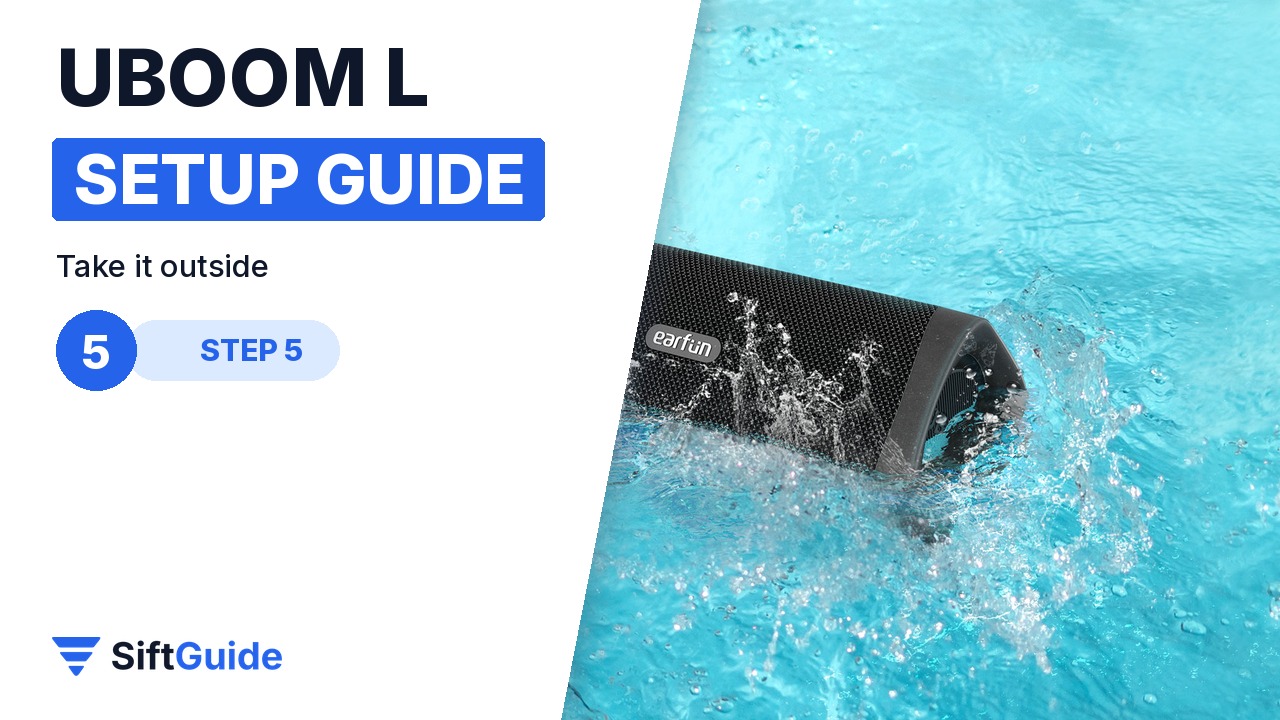 EarFun UBOOM L IP67 waterproof speaker splashed with water