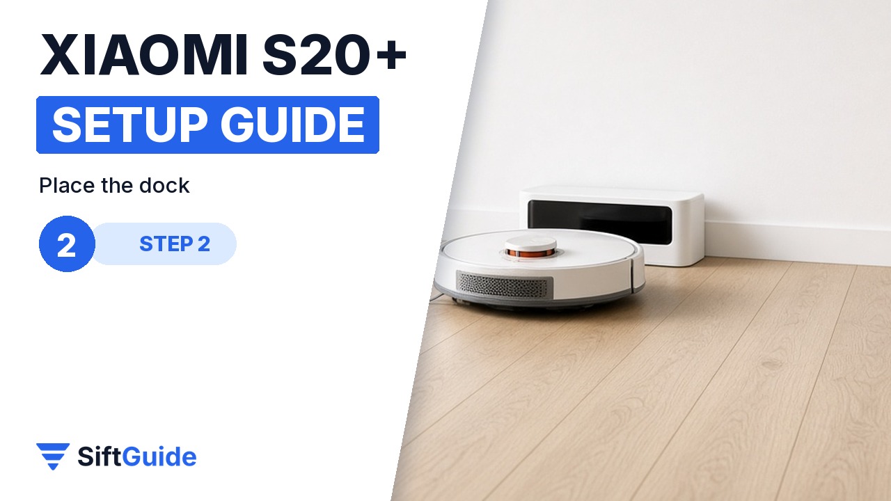 Xiaomi S20+ dock placed against a wall with open space around it