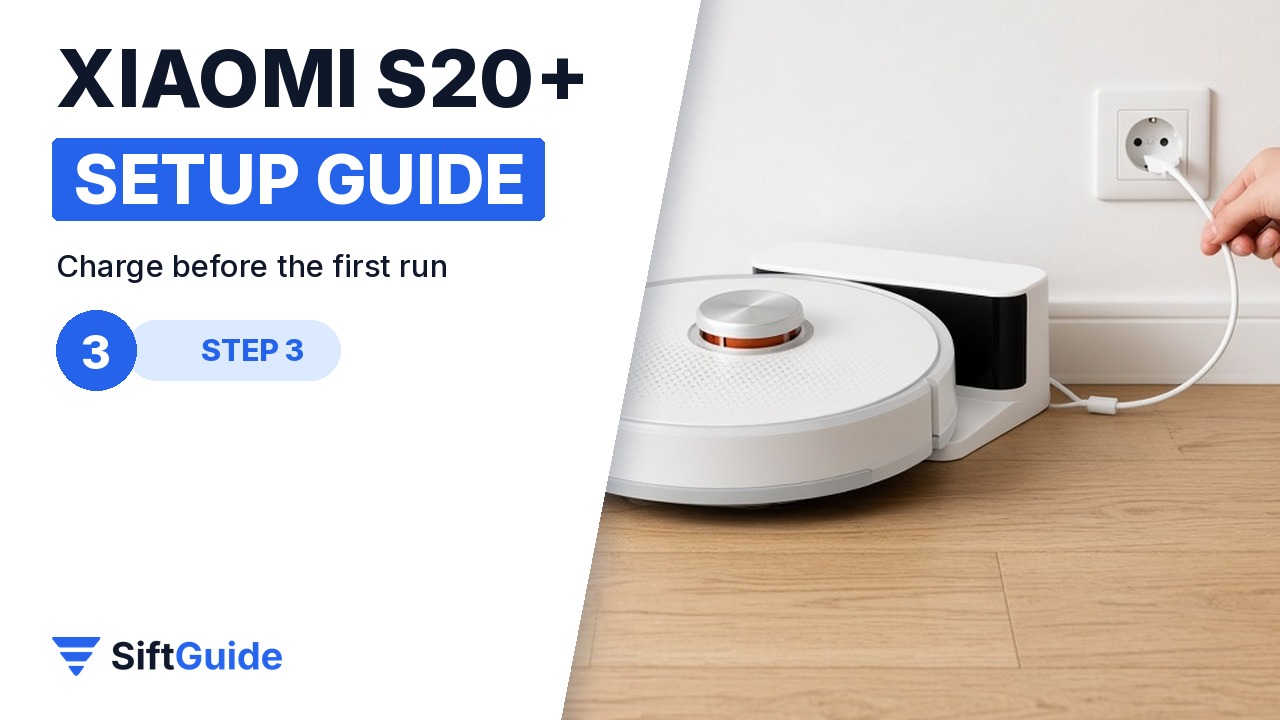 Xiaomi S20+ robot vacuum charging on its dock