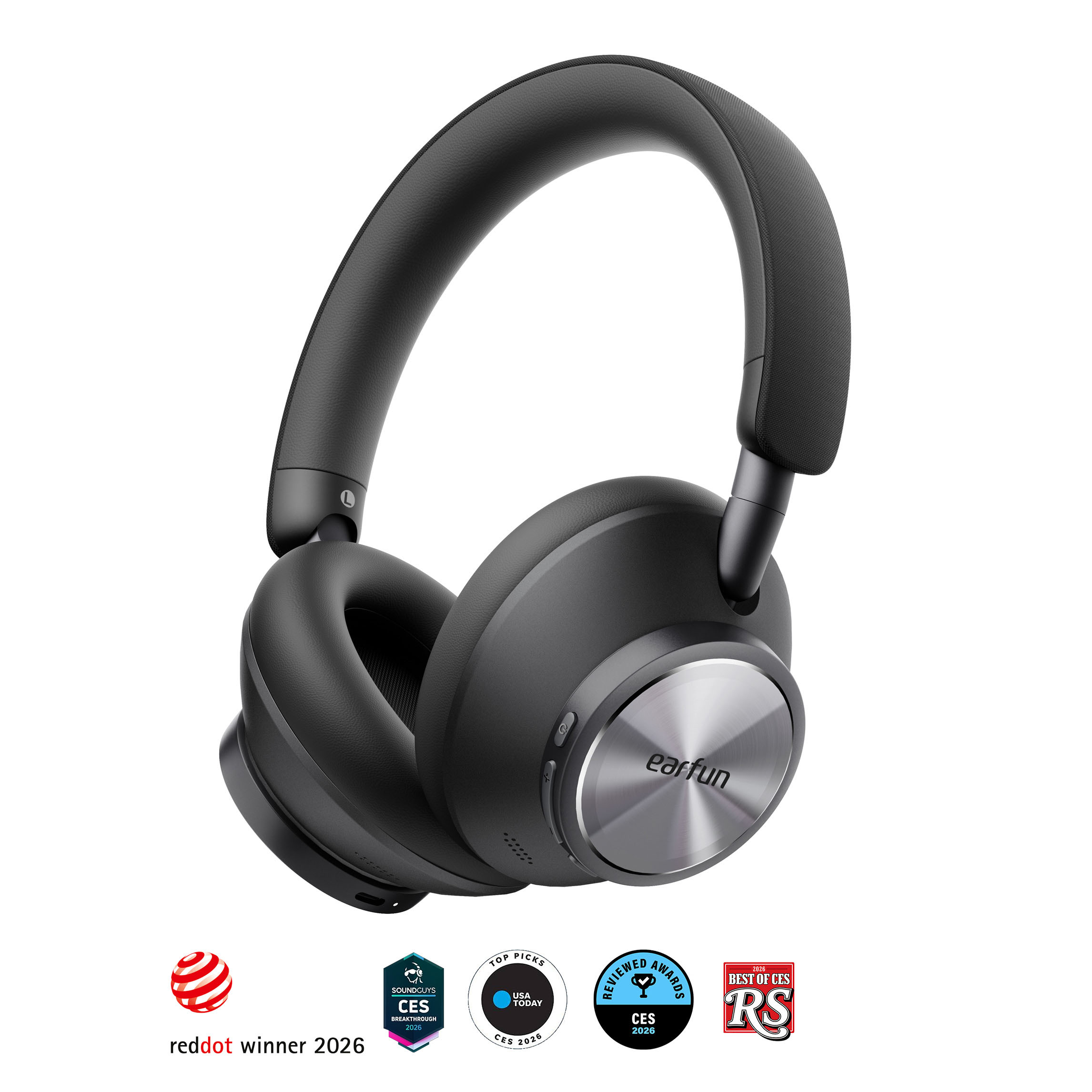 EarFun Wave Pro X over-ear headphones in Black, official EarFun product image