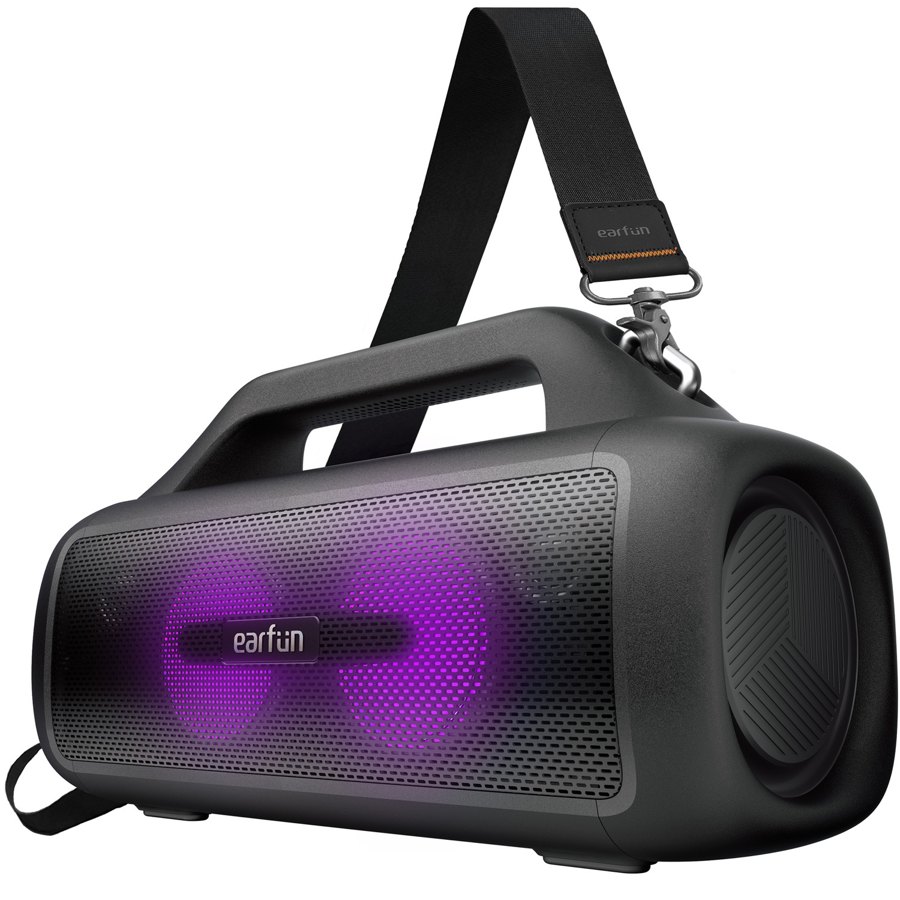 EarFun UBOOM X party Bluetooth speaker with LED lighting and strap, official EarFun product image