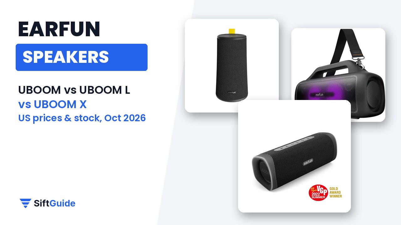 EarFun UBOOM, UBOOM L and UBOOM X Bluetooth speakers, official EarFun product images
