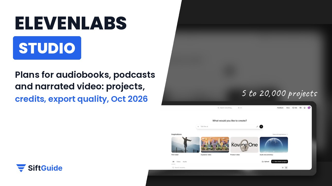 ElevenLabs Studio plans and pricing, 2026