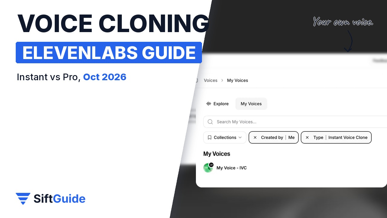 How to clone your voice with ElevenLabs, SiftGuide guide