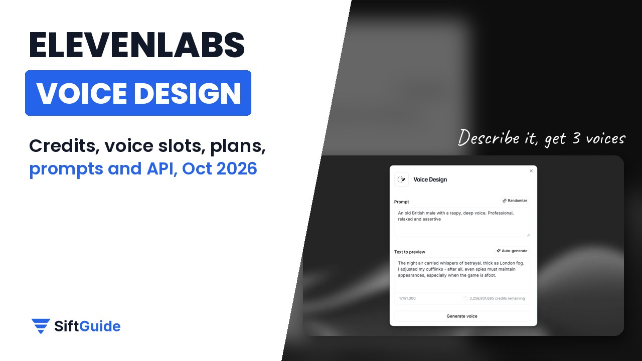 ElevenLabs Voice Design pricing and plans, SiftGuide