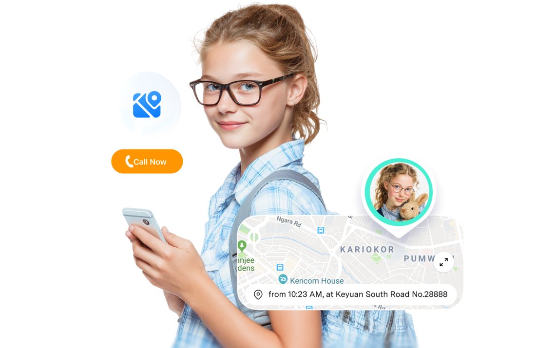 FamiSafe real-time location on a parent's phone