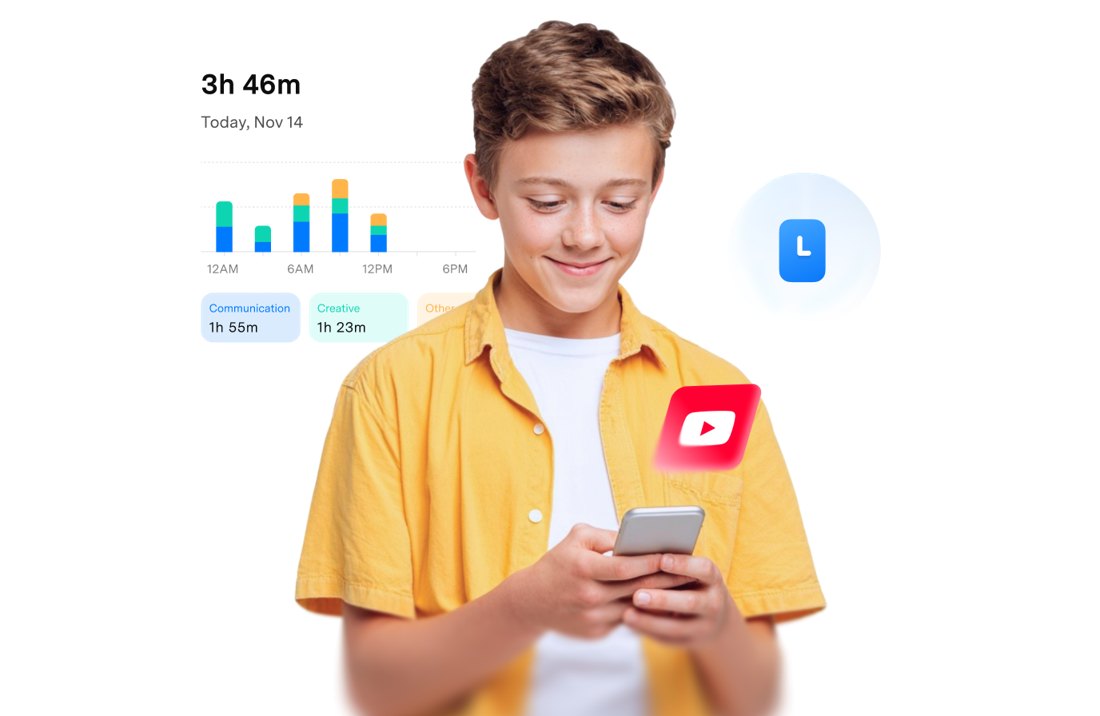 FamiSafe screen time and usage report on a parent's phone