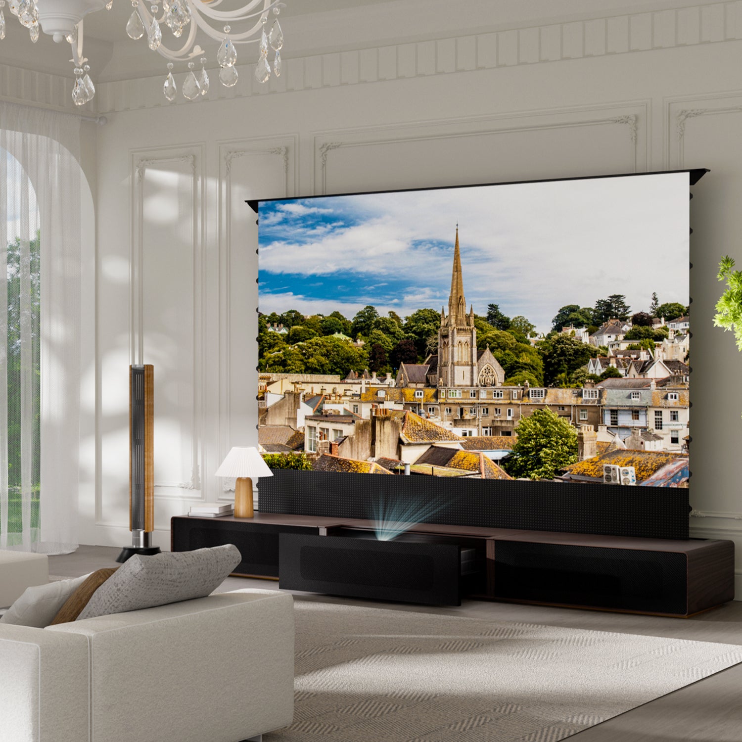 Shore Premium Customizable Walnut Laser TV Cabinet (100 or 120 inches)
