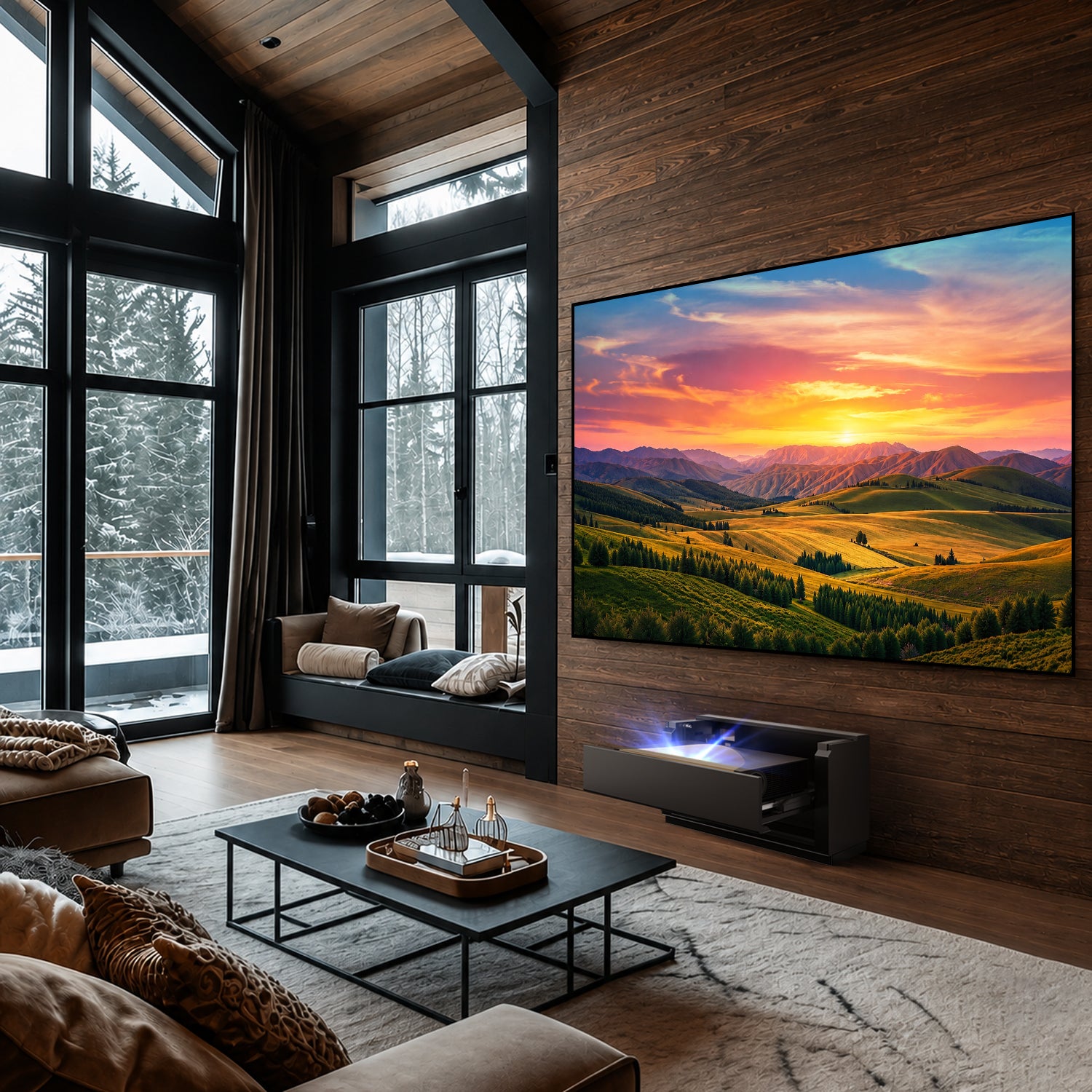 Shore Smart Matte UST projector cabinet for wall-mounted screens