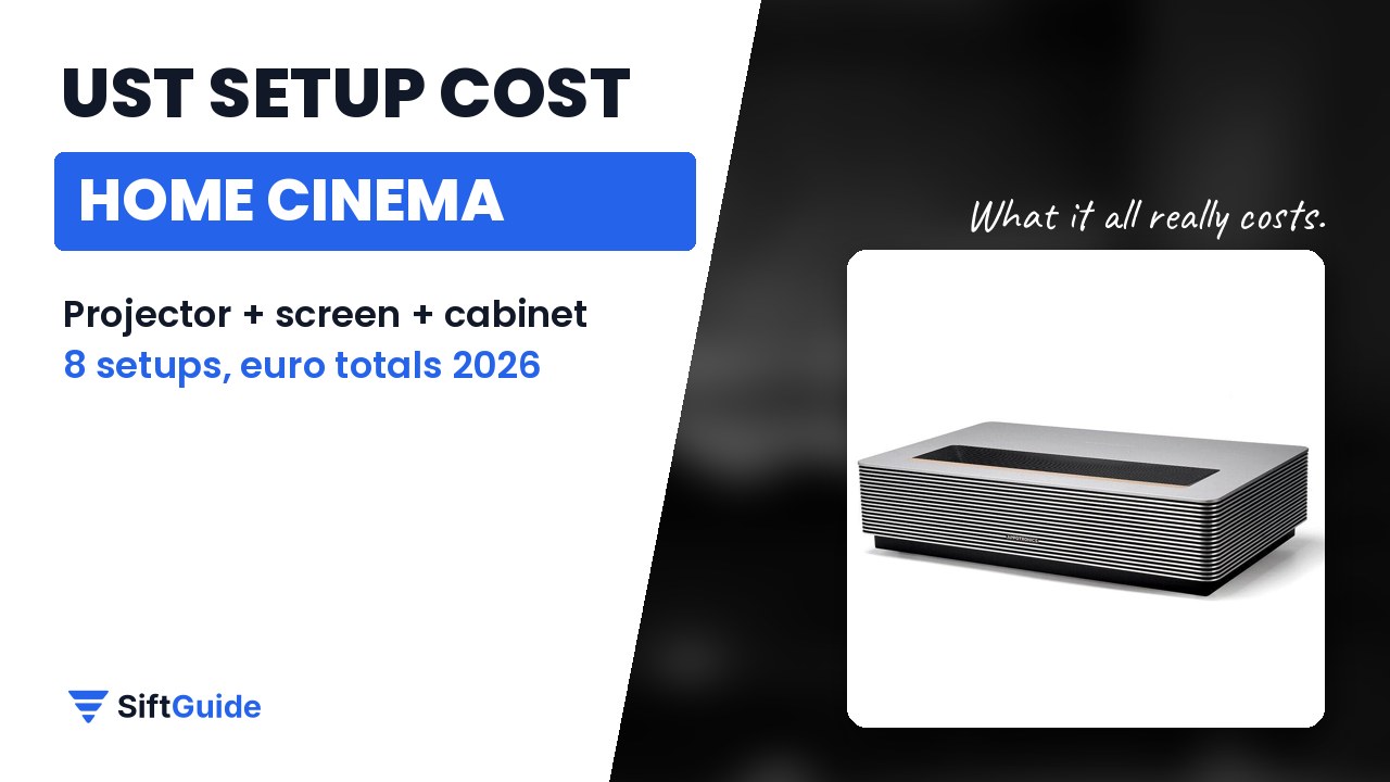 What a UST home cinema costs: projector, ALR screen and laser TV cabinet totals