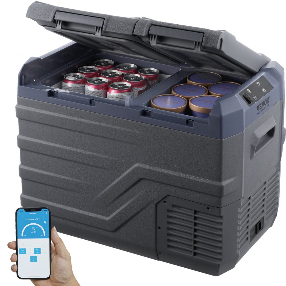 VEVOR 32L dual zone dual control 12V compressor car fridge, official product image