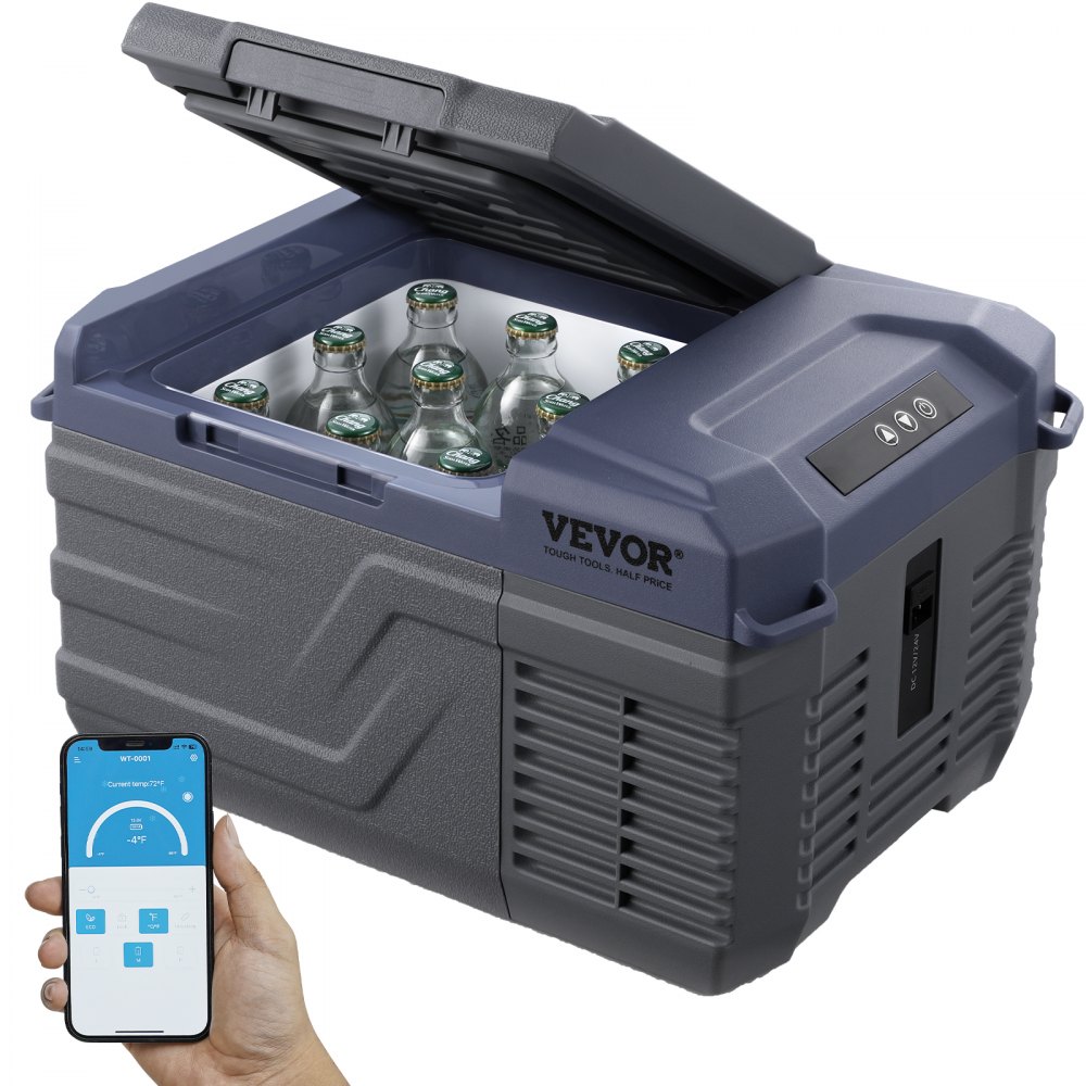 VEVOR 9L single zone 12V compressor car fridge with app control, official product image