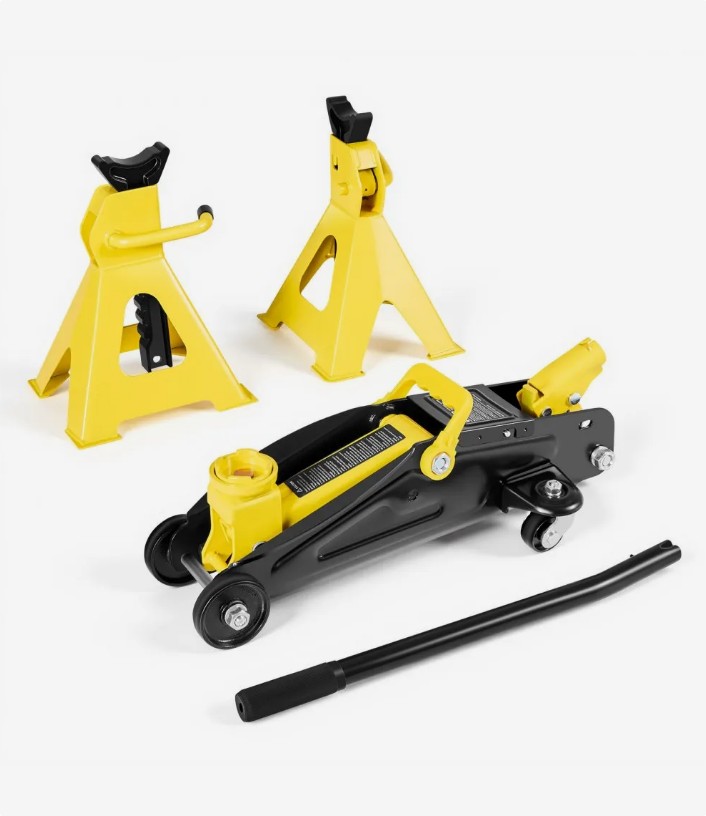 VEVOR VL-80020 2 ton steel floor jack with two jack stands, official product image