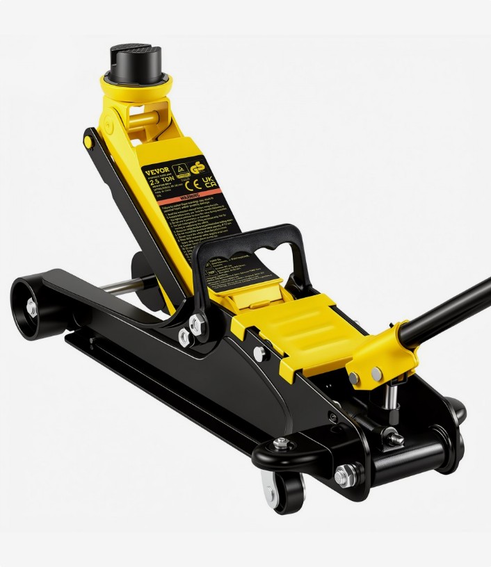 VEVOR S385 2.5 ton steel low profile floor jack with single piston pump, official product image