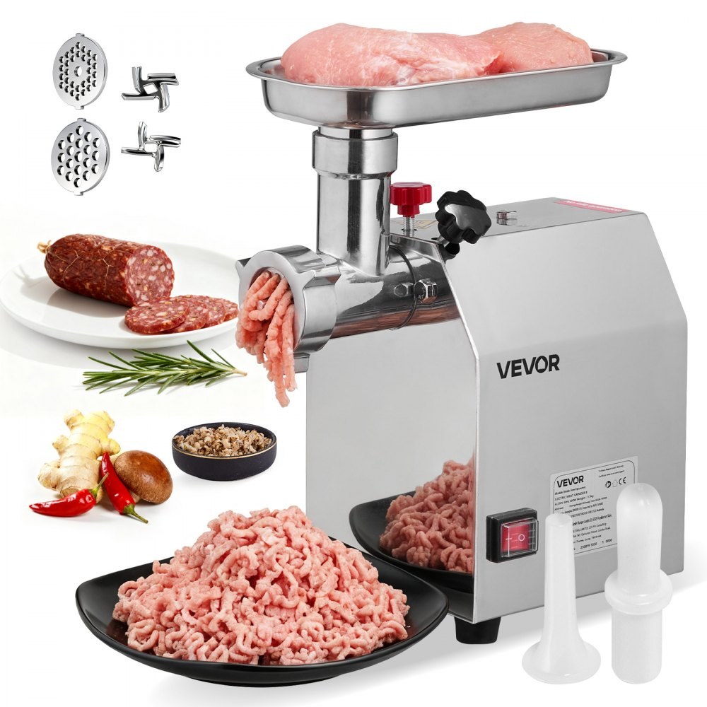 VEVOR SXC-8 600 W electric meat grinder with meat tray and sausage kit, official product image