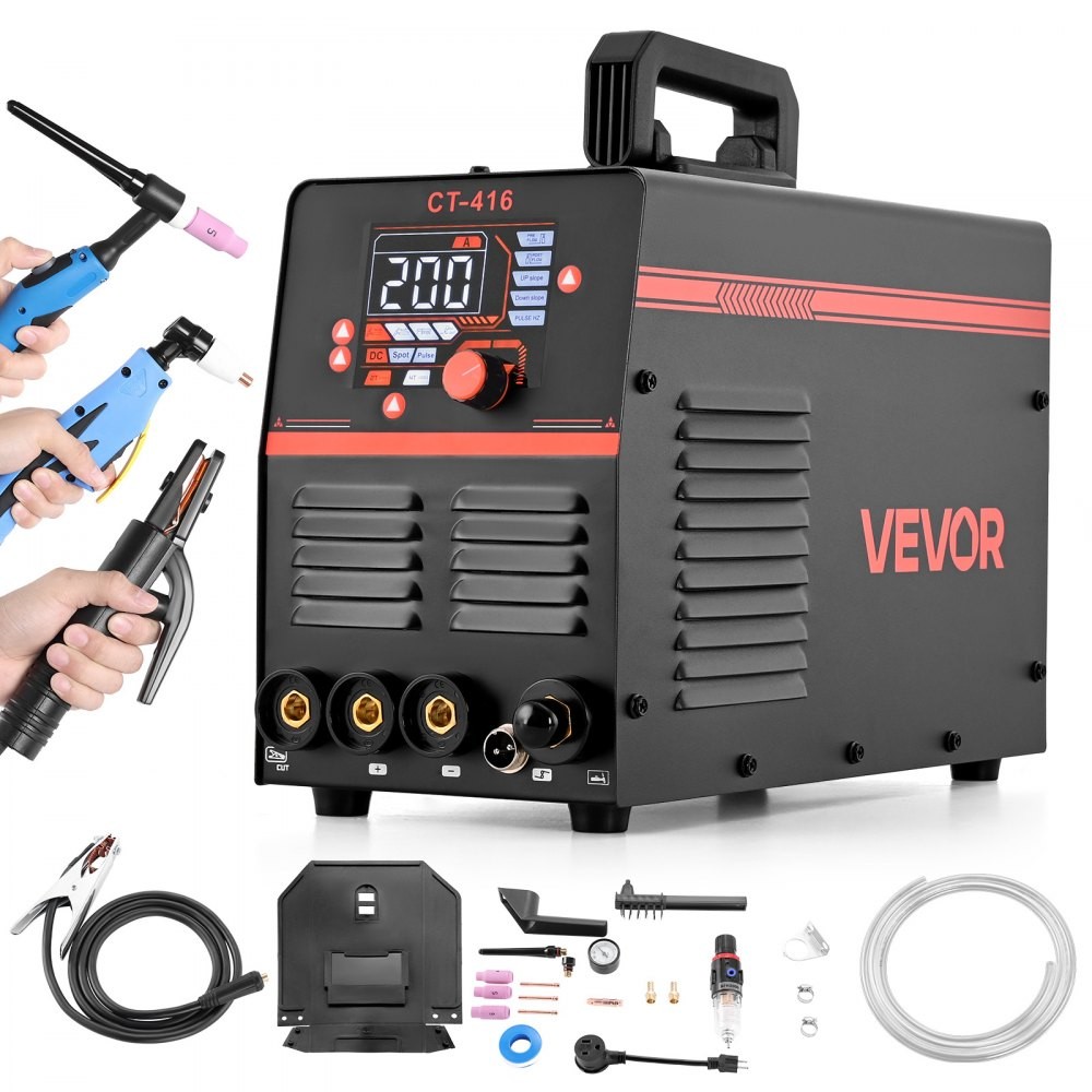 VEVOR CT-416 3-in-1 plasma cutter and TIG/stick welder combo with torches and accessories, official product image