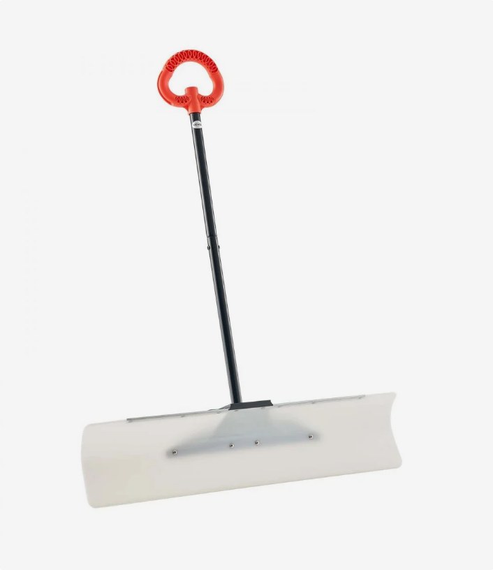VEVOR H915 snow pusher shovel, 91.5 cm white HDPE blade with red grip, official product image