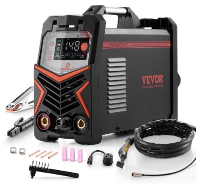 VEVOR TIG/MMA 205 3-in-1 DC TIG welder with high-frequency start, TIG torch and accessories, official product image