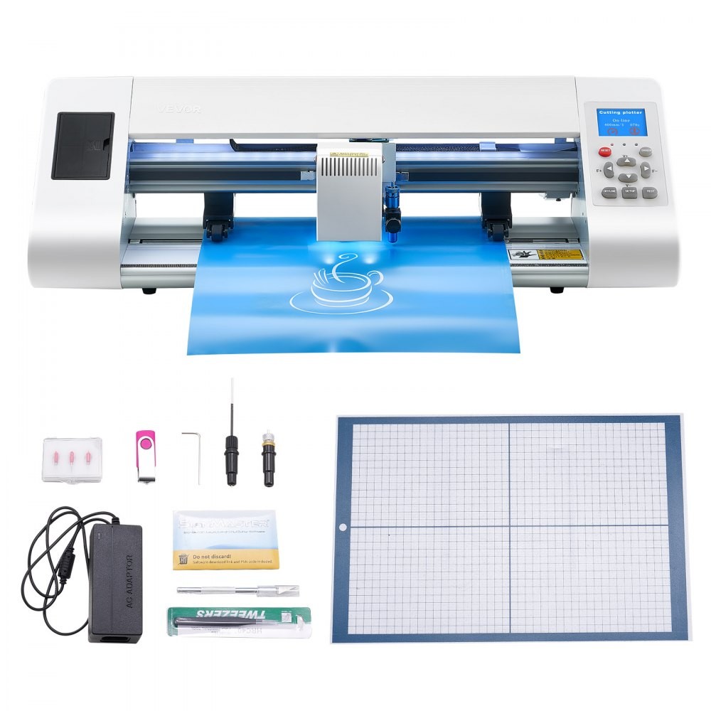 VEVOR TT-450 cutting machine with automatic edge detection and accessories, official product image