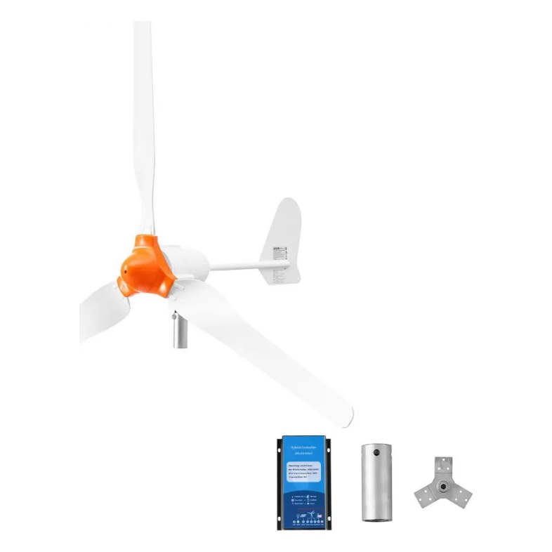 VEVOR 1200W 24V three-blade wind turbine with wind/solar hybrid controller, official product image